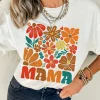Best Dear-Lover MAMA Flower Graphic Crewneck Tee White
