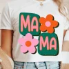 Discount Dear-Lover MAMA Flower Graphic Crewneck Tee White