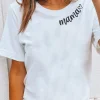 New Dear-Lover mama Heart Embroidered Crew Neck T Shirt White