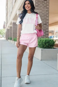 Discount Dear-Lover MAMA Printed Tee and Plaid Shorts Lounge Set White
