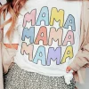 Fashion Dear-Lover MAMA Slogan Print Crew Neck Casual T Shirt White