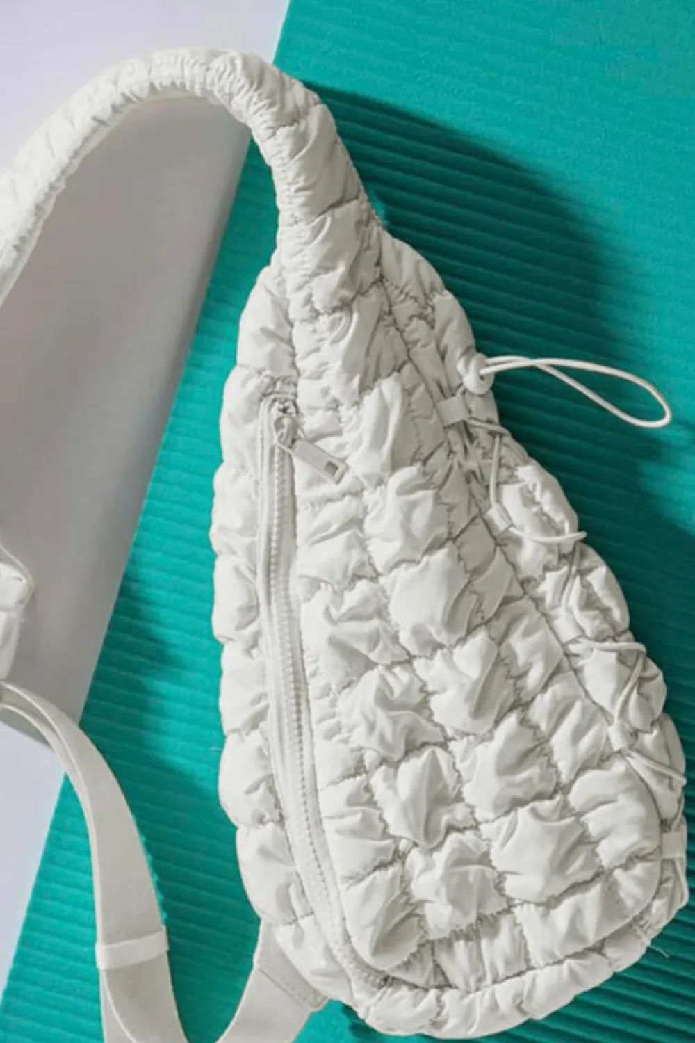 Online Dear-Lover Marshmallow Quilted Drawstring Decor Sling Bag White