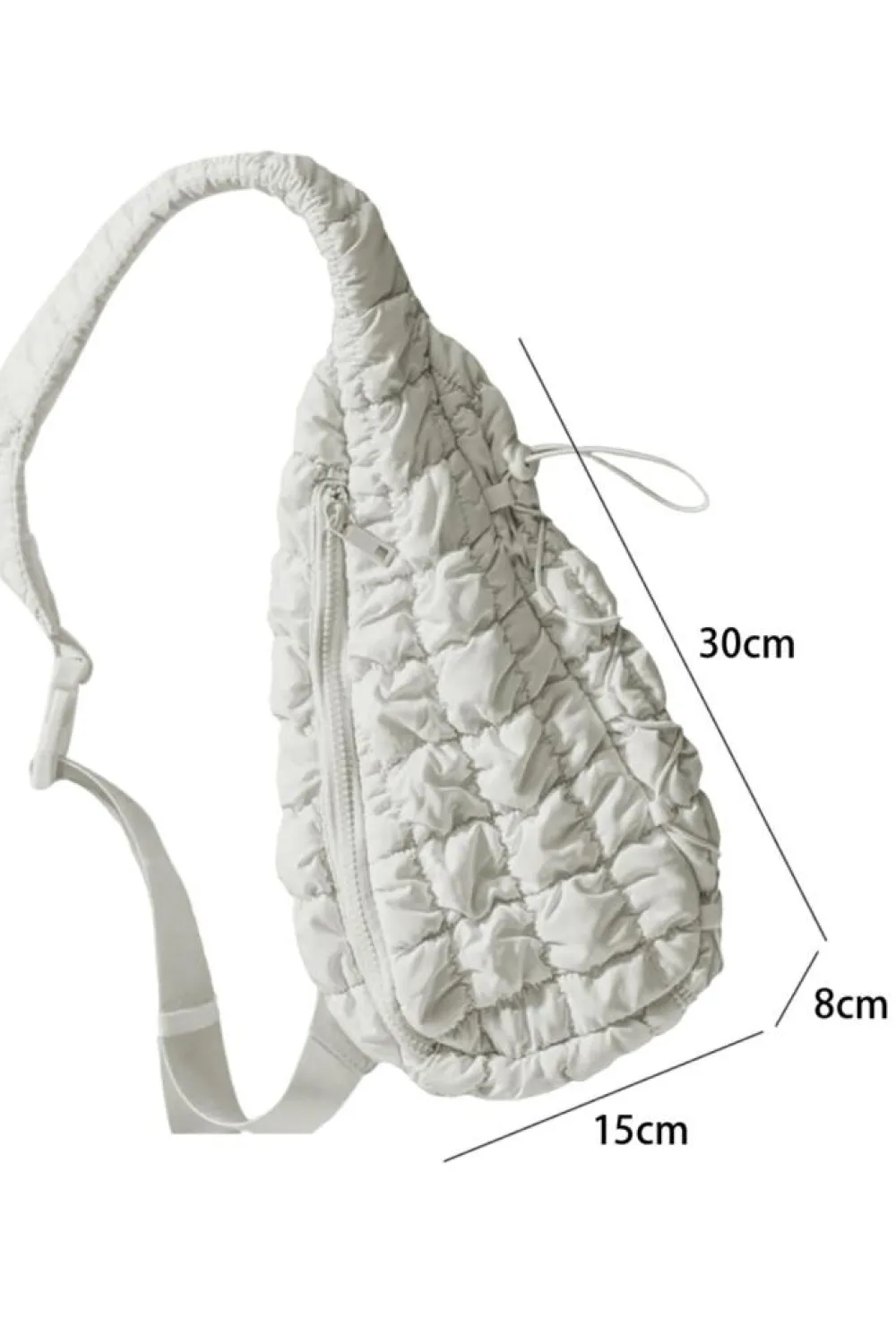 Online Dear-Lover Marshmallow Quilted Drawstring Decor Sling Bag White