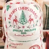 Sale Dear-Lover Merry Christmas Elk Print Drawstring Gift Sack White
