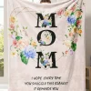 Hot Dear-Lover MOM Floral Print Flannel Blanket 130*150cm White