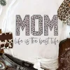 Fashion Dear-Lover MOM life is the best life Graphic T Shirt White