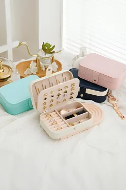 Best Dear-Lover Multi Layers Lint Lined Buttoned Closure Portable Jewelry Organizer White