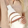 Outlet Dear-Lover Multi Zipped Street Casual Sling Bag White