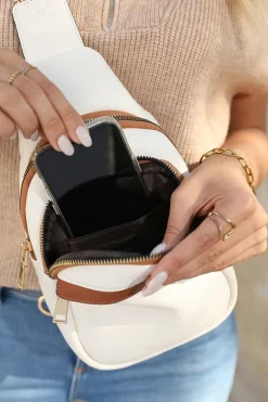 Outlet Dear-Lover Multi Zipped Street Casual Sling Bag White