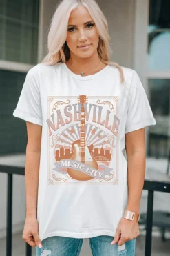 Best Dear-Lover MUSIC CITY NASHVILLE Graphic T Shirt White