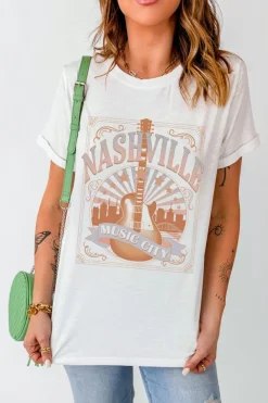 Best Dear-Lover MUSIC CITY NASHVILLE Graphic T Shirt White