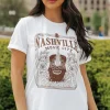 Hot Dear-Lover NASHVILLE MUSIC CITY Graphic Crew Neck Tee White