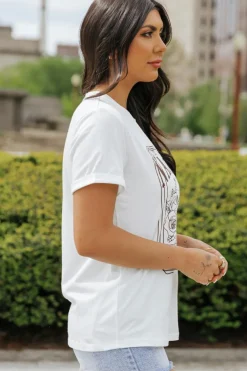 Hot Dear-Lover NASHVILLE MUSIC CITY Graphic Crew Neck Tee White