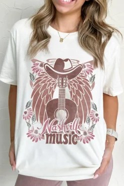 Best Dear-Lover Nashville Music Cowboy Hat Guitar Graphic Tee White