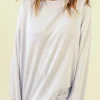 Hot Dear-Lover Oversized Solid Drop Shoulder Sweatshirt White