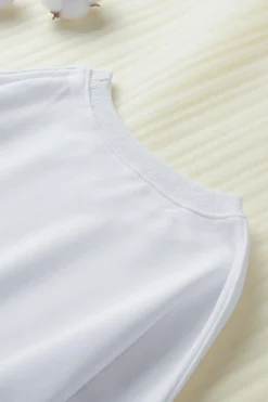 Hot Dear-Lover Oversized Solid Drop Shoulder Sweatshirt White