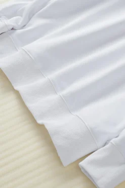 Hot Dear-Lover Oversized Solid Drop Shoulder Sweatshirt White