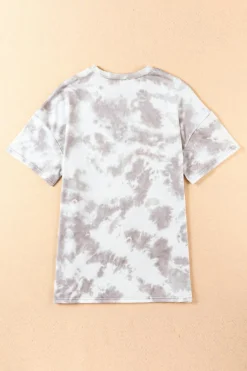 Hot Dear-Lover Oversized Tie-dye AMERICA Graphic T-shirt with Distressing White
