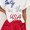 Outlet Dear-Lover Party in the USA Graphic T Shirt White