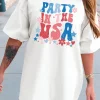 Best Dear-Lover PARTY IN THE USA Graphic Oversized Tee White