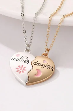 Best Dear-Lover 2pcs Mother & Daughter Magnetic Heart Necklace White
