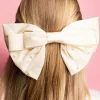 Outlet Dear-Lover Pearl Embellished Tiered Satin Bowknot Hair Clip White