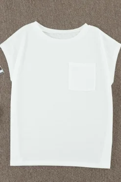 Sale Dear-Lover Pocketed Tee with Side Slits white
