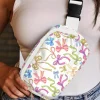 Online Dear-Lover Pretty Bow Printed Crossbody Bag White