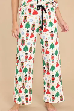 Online Dear-Lover Christmas Pattern Buttoned Two Piece Sleepwear White Printed
