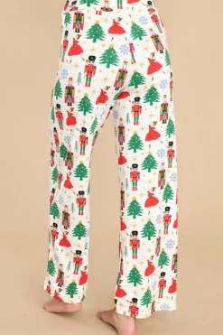 Online Dear-Lover Christmas Pattern Buttoned Two Piece Sleepwear White Printed