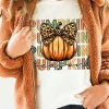 Outlet Dear-Lover PUMPKIN Season Leopard Bow Print Crew Neck T Shirt White