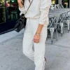 Outlet Dear-Lover Quilted Hoodie and Sweatpants Two Piece Set White