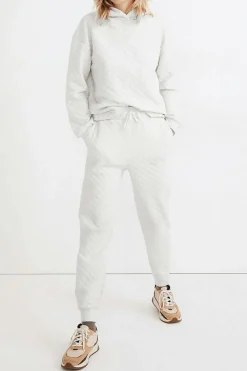 Outlet Dear-Lover Quilted Hoodie and Sweatpants Two Piece Set White