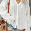 Outlet Dear-Lover Rekindle Eyelet Button Up Top White