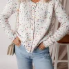 Outlet Dear-Lover Rhinestone Decor Multicolor Confetti Sweater Cardigan White