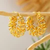 Clearance Dear-Lover Rhinestone Spiral Plated Alloy Hook Earrings White