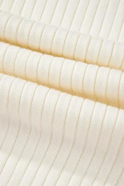 Hot Dear-Lover Ribbed Knit High Neck Sweater Vest White