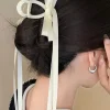 Clearance Dear-Lover Ribbon Long Tail BowKnot Clip White