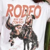 Best Dear-Lover RODEO Cowboy Graphic Crewneck T Shirt White