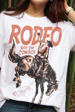 Best Dear-Lover RODEO Cowboy Graphic Crewneck T Shirt White