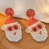 Clearance Dear-Lover Santa Claus Acrylic Earrings White