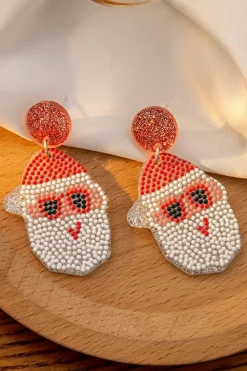 Clearance Dear-Lover Santa Claus Acrylic Earrings White