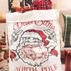 Outlet Dear-Lover Santa Clause Print Drawstring Closure Canvas Christmas Gift Bag White