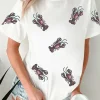 Hot Dear-Lover Sequined Lobster Crewneck Tee White
