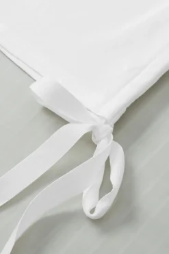 New Dear-Lover Side Drawstring Short Sleeve Crew Neck Top White