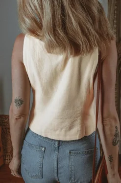 Online Dear-Lover Slim Fit Buttoned V Neck Vest White