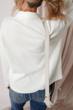 Online Dear-Lover Solid Color Corduroy Buttoned Long Sleeve Jacket White