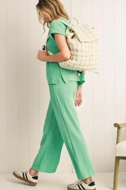Online Dear-Lover Solid Flapped Quilted Puffer Backpack White