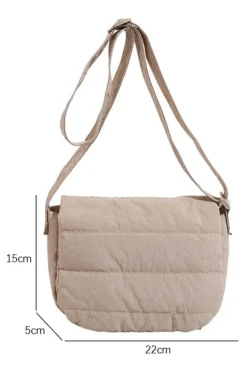 Discount Dear-Lover Solid Minimalist Foldover Puffer Crossbody Bag White