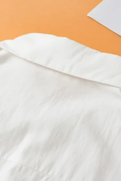 New Dear-Lover Solid Puff Short Sleeve Shirt White